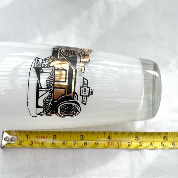 Set of 5 Vintage Cocktail Highball Glasses 1912 Chevrolet Collectible Gold Leaf - Picture 8 of 9